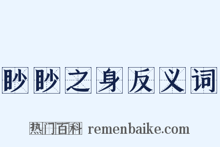 眇眇之身反义词是什么意思的图片